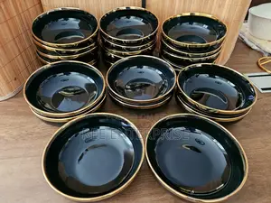 21cm Black Gold Line Serving Bowl