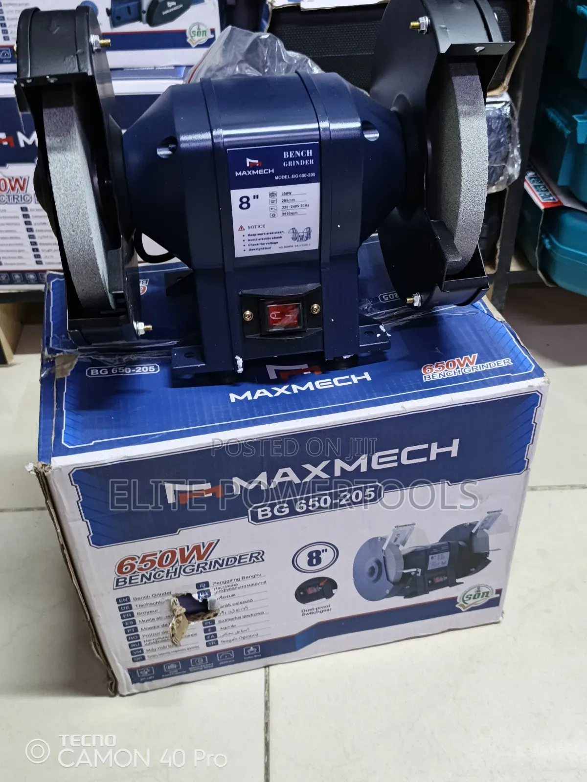 8"Bg 650 - 205 Maxmech Bench Grinder/Maxmech Bench Grinder