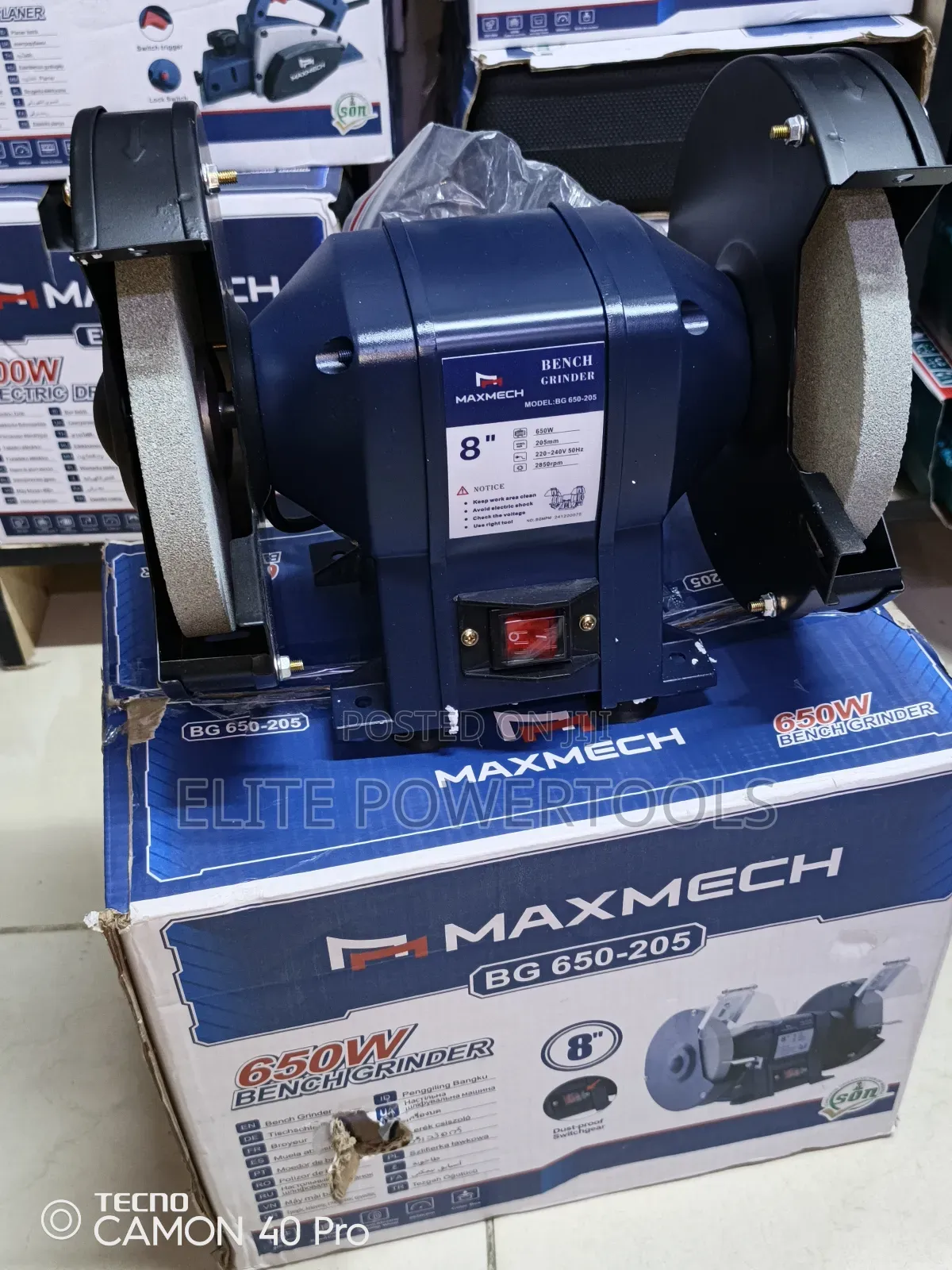 8"Bg 650 - 205 Maxmech Bench Grinder/Maxmech Bench Grinder
