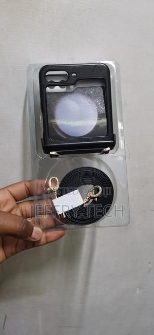 Apdos Samsung Galaxy Z Flip 5 Leather Strap Wristlet Flip Case - thumbnail 2