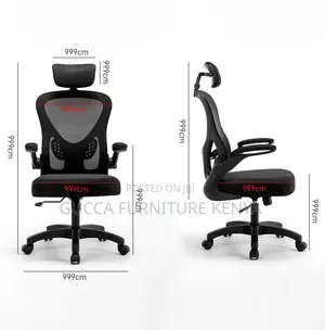 White Office Ergonomic Chair With Flip Armrest