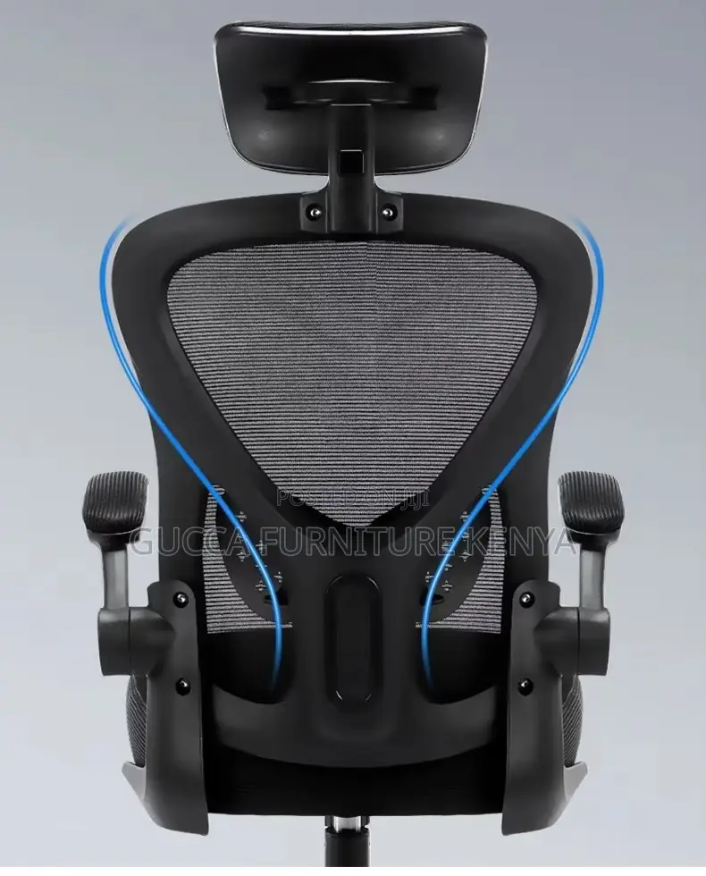 White Office Ergonomic Chair With Flip Armrest