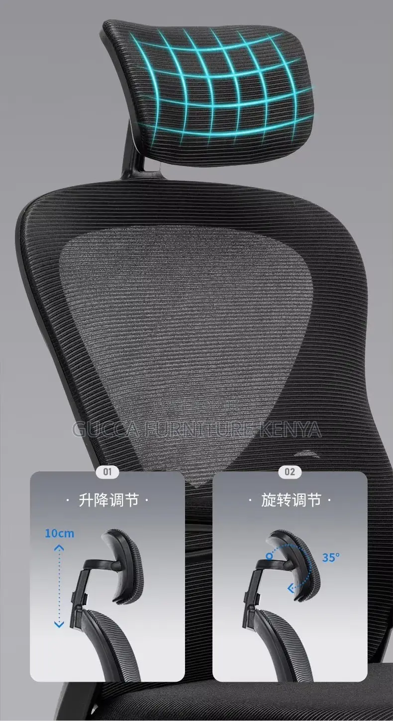 White Office Ergonomic Chair With Flip Armrest