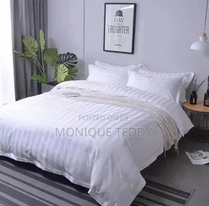 White Stripped Duvet Cover Set