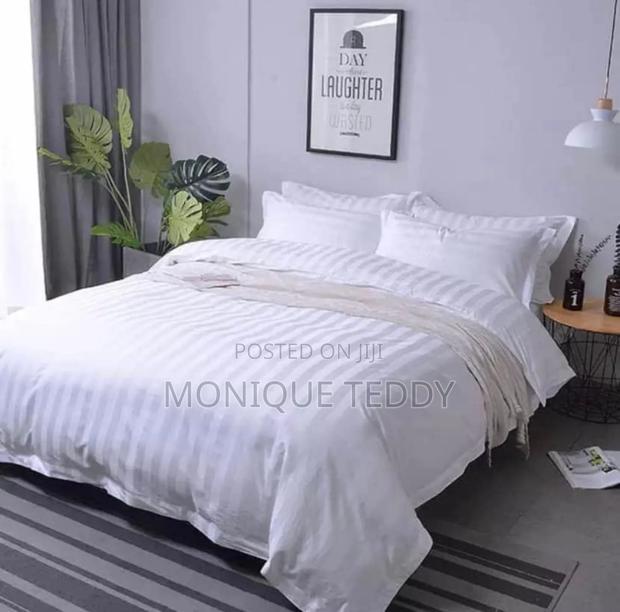 White Stripped Duvet Cover Set