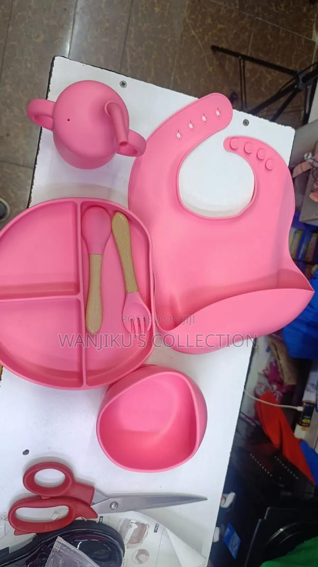 Silicone Baby Feeding Set Pink - thumbnail 2