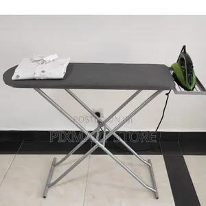 Sturdy Metallic Ironing Board With Adjustable Height Durable Top