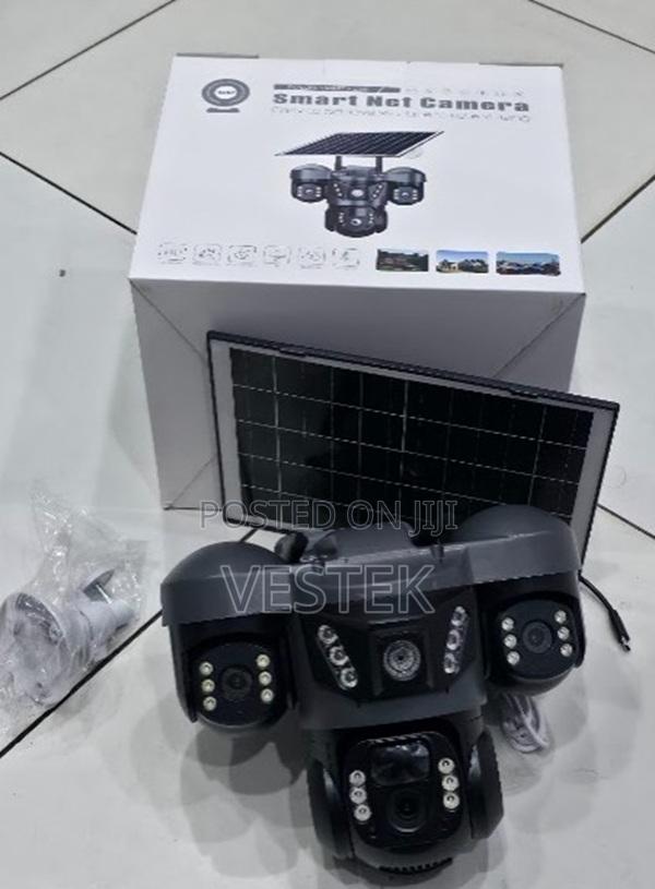 V380 Triple Lens Wifi Solar PTZ Camera Two Way Audio,Motion Tracking