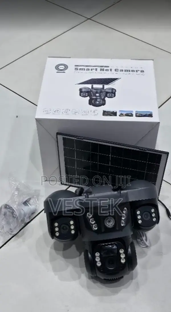 Solar CCTV Camera V380pro Wifi Triple Lens Security Camera Outdoor