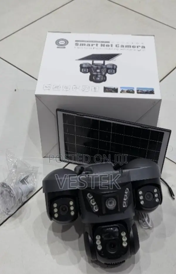 V380 Panoramic 360 Wireless Wifi Solar Camera Monitoring Three Lens