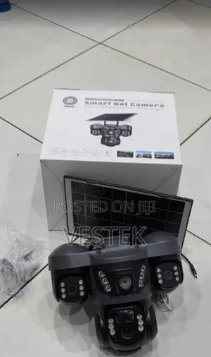 Wifi Triple Lens Solar PTZ Camera V380 Pro 6mp Home Security Camera