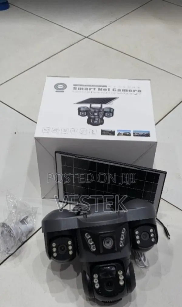 Wifi Triple Lens Solar PTZ Camera V380 Pro 6mp Home Security Camera