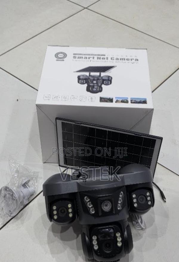 Wifi V380pro Outdoor Solar Camera 6mp 3 Lens 3 Screens