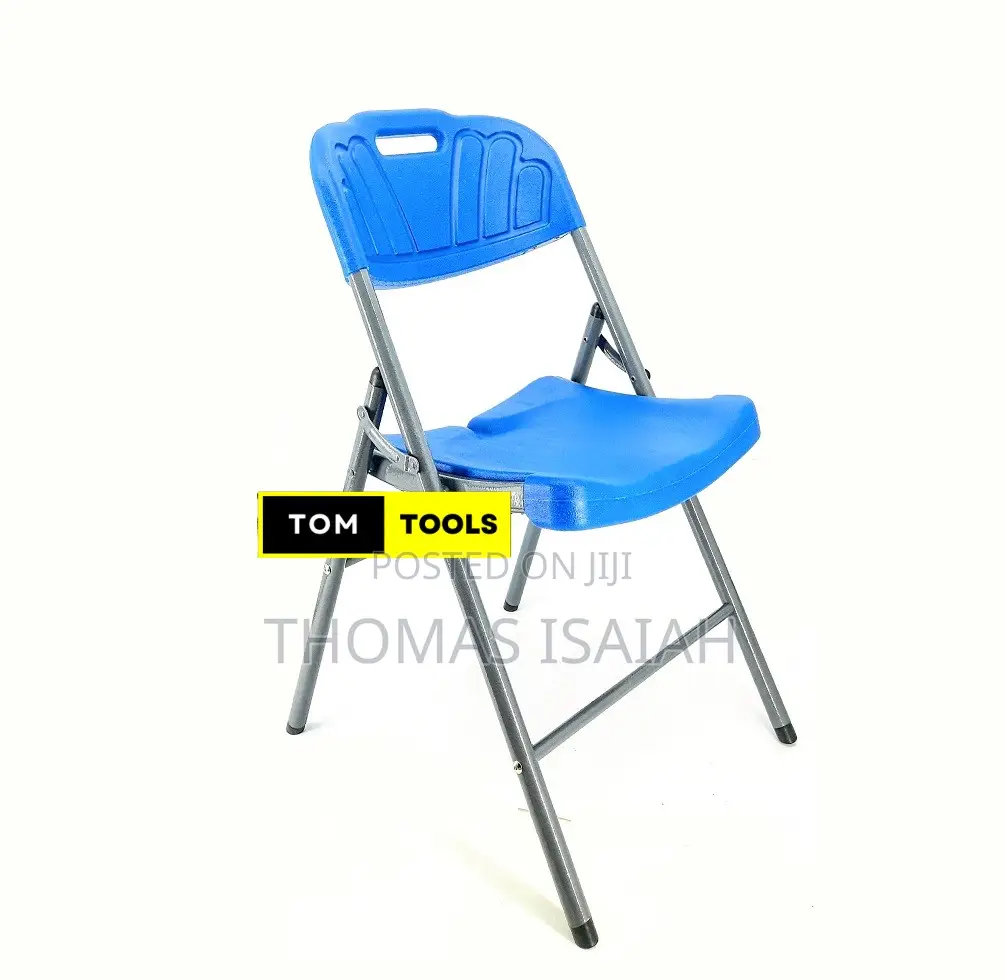 Blue Comfortable Heavy Duty Folding Chair With Steel Frame