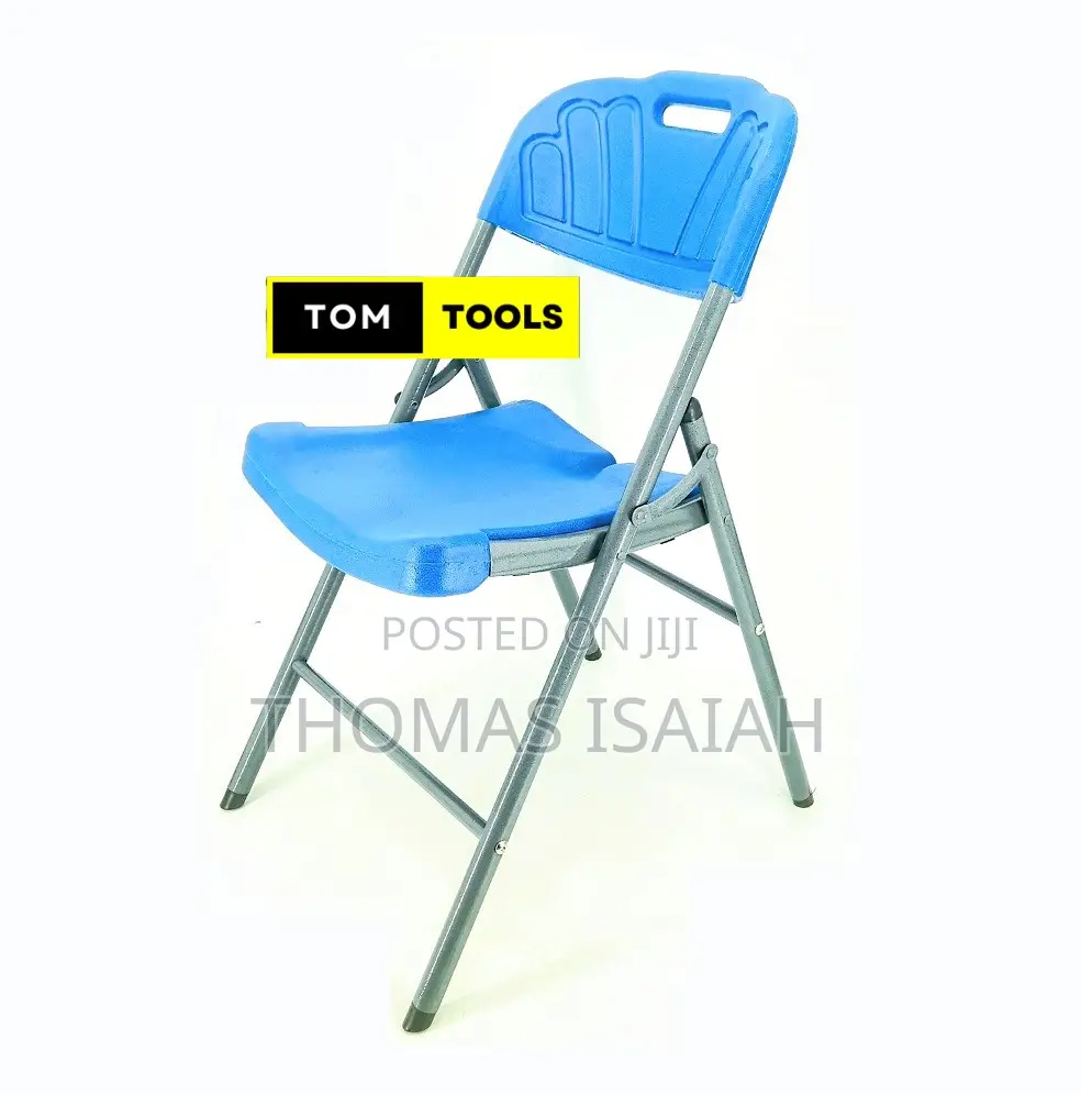 Blue Comfortable Heavy Duty Folding Chair With Steel Frame