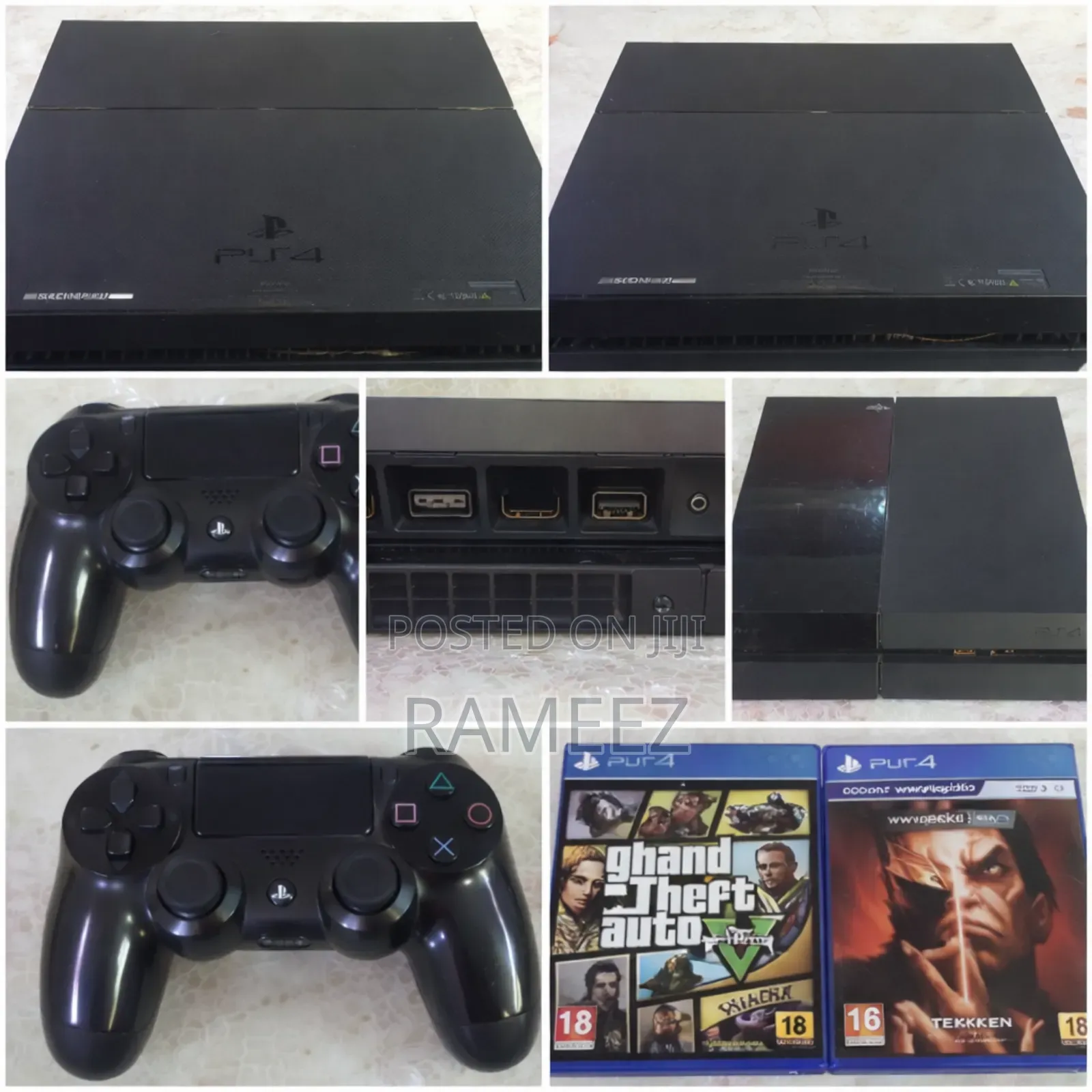 Ps4 Bundle – 2 Controllers + Gta V,Tekken 7 Fifa 21 – Ready to Play