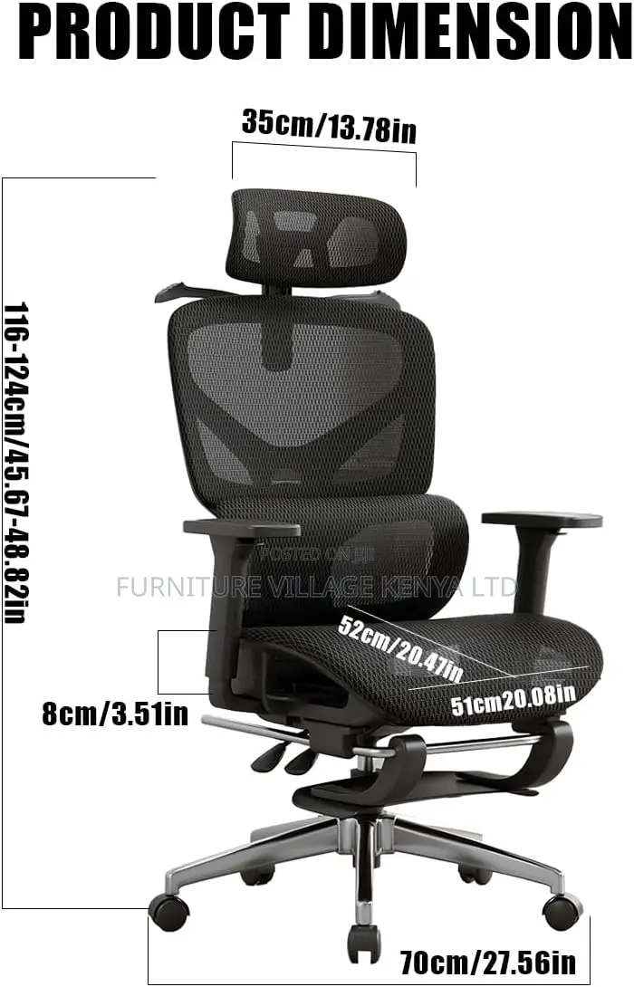 Office Chairs: High-back Executive Orthopedic Office Seat