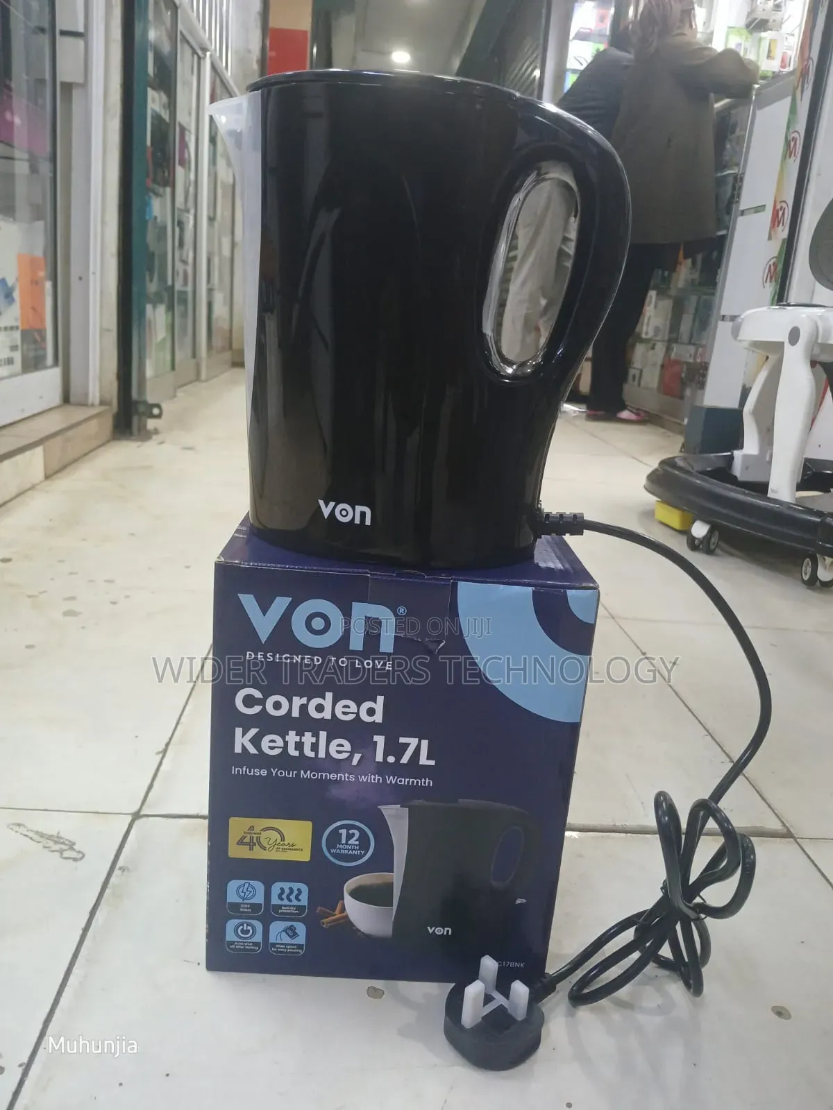 Von 1.7l Upright Corded Kettle (Vskc17bnk).