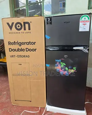 Von Double Door Fridge 125litres Direct Cool Top Freezer