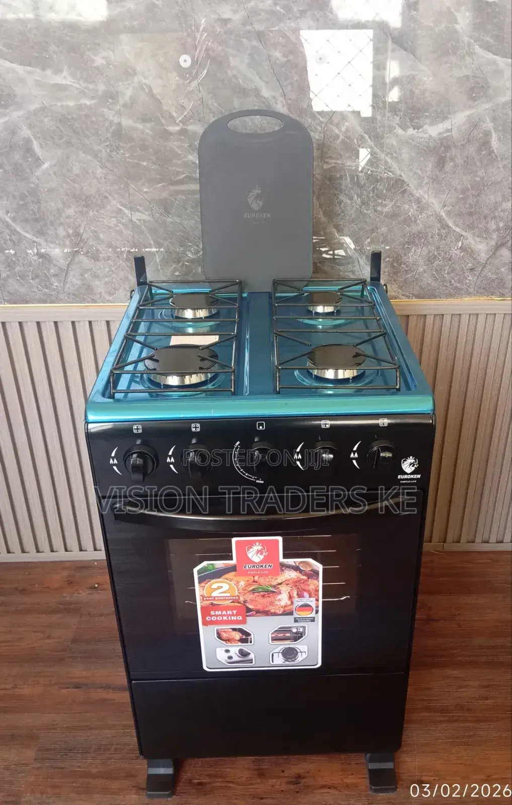 Euroken Full Gas Euro-55-4g Auto Ignition With Gas Oven Function
