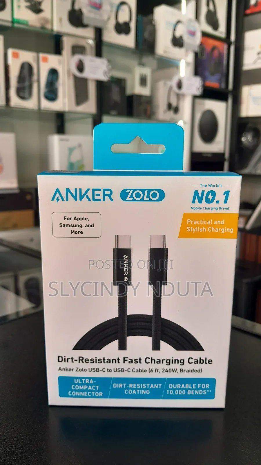 Anker Zolo Usb-C to Usb-C Cable (6ft,240w,Braided)
