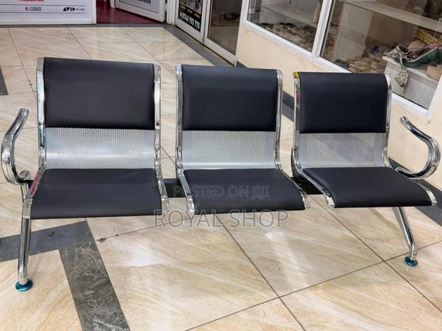 Padded Metallic Office Waiting Bench