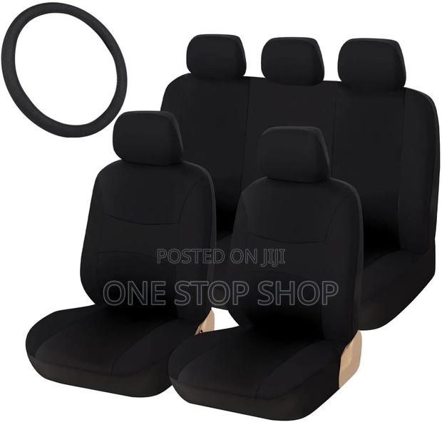 Black Breathable Seat Covers Universal Fit for 5 Seater Cars