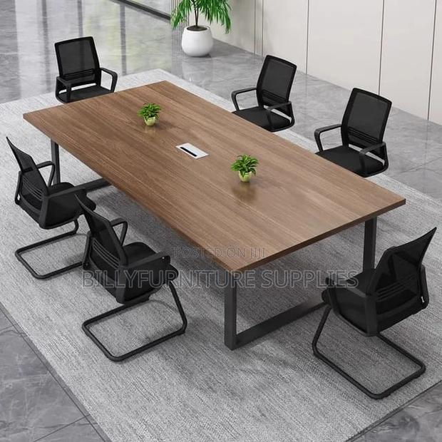 2.4m Boardroom Table With Metallic Frame