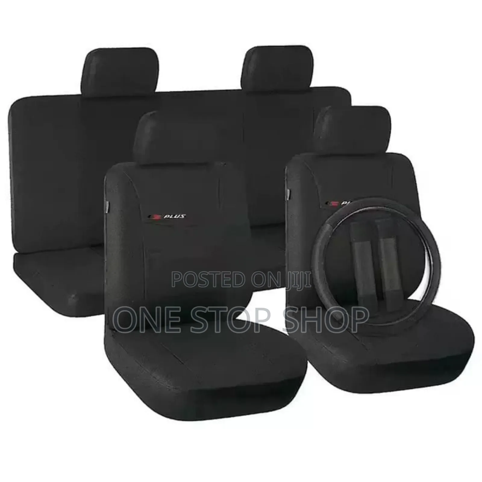 2 Row Front and Rear Car Seats Covers +Steering,Hearest,Belt Pad Cover