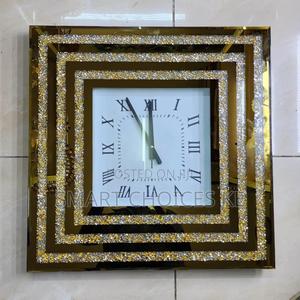 Gold Mirrored Crystal Wall Clock - main view