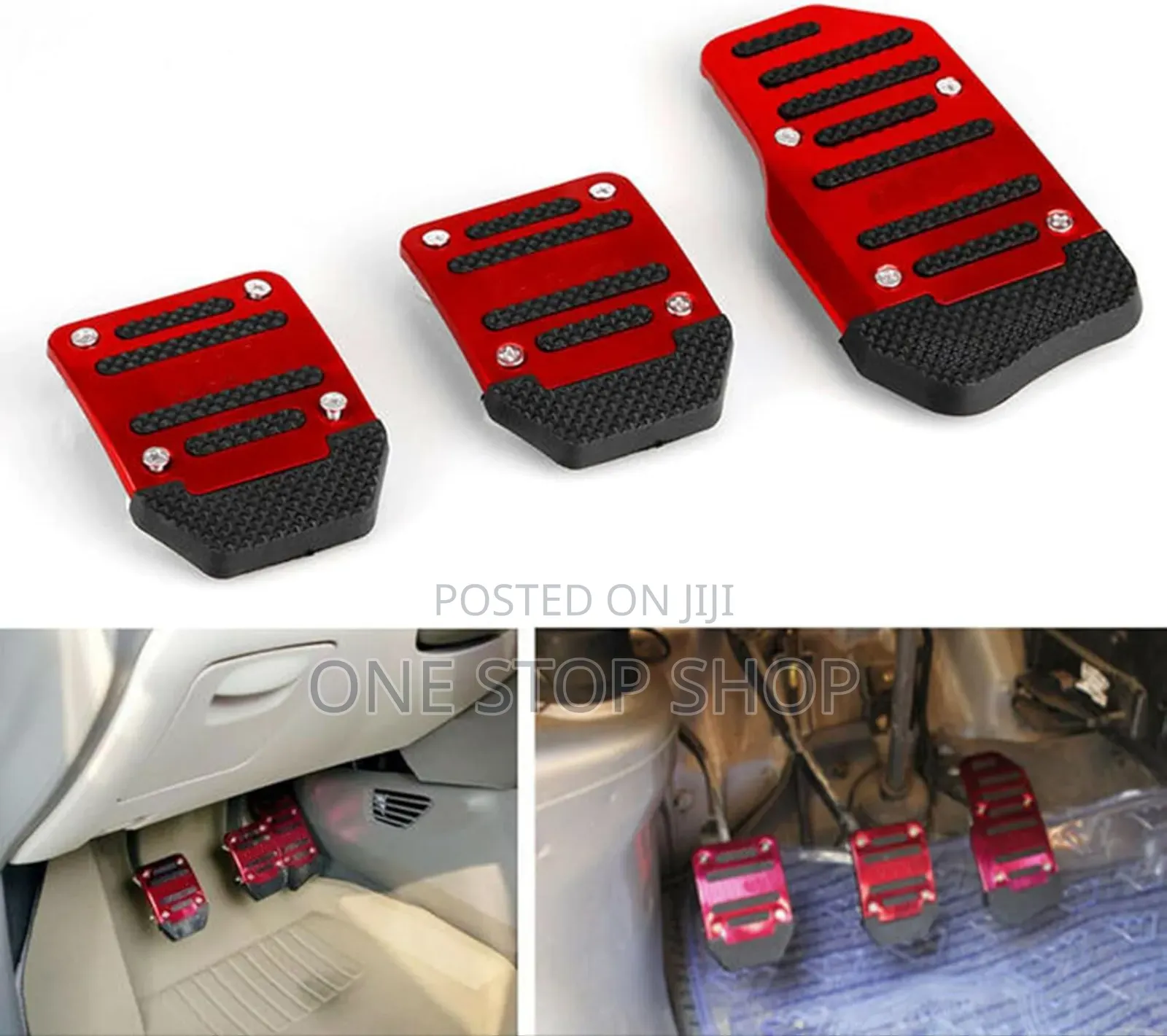 Red Manual Sport Foot Pedal Covers Kit