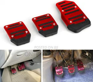 Red Manual Sport Foot Pedal Covers Kit