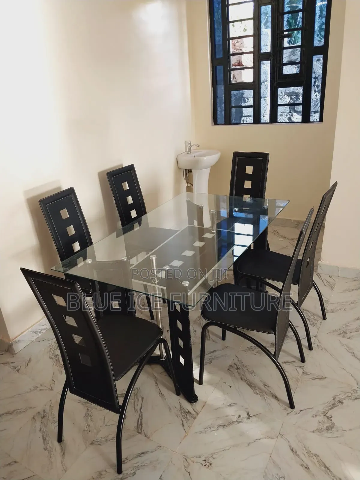 Imported Glass Dining Table With Chairs