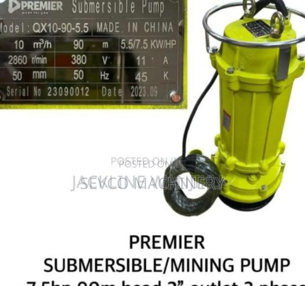 Heavy Duty 7.5hp 2" 90m Submersible Mining Pump (3 Phase)