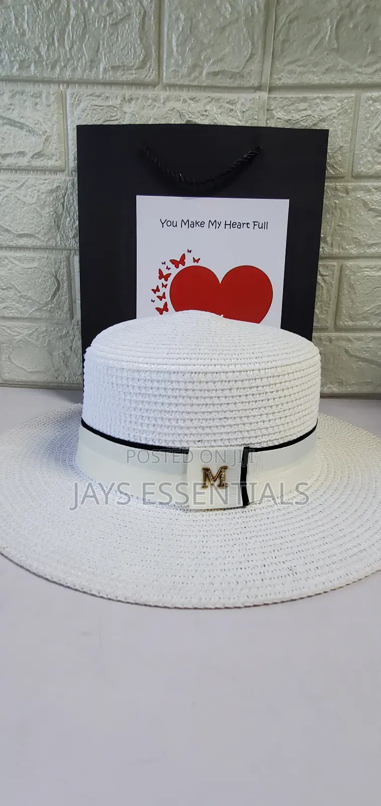 Classic Summer Valentines Gift- Straw Hats,Gift Bag,Valentines Card