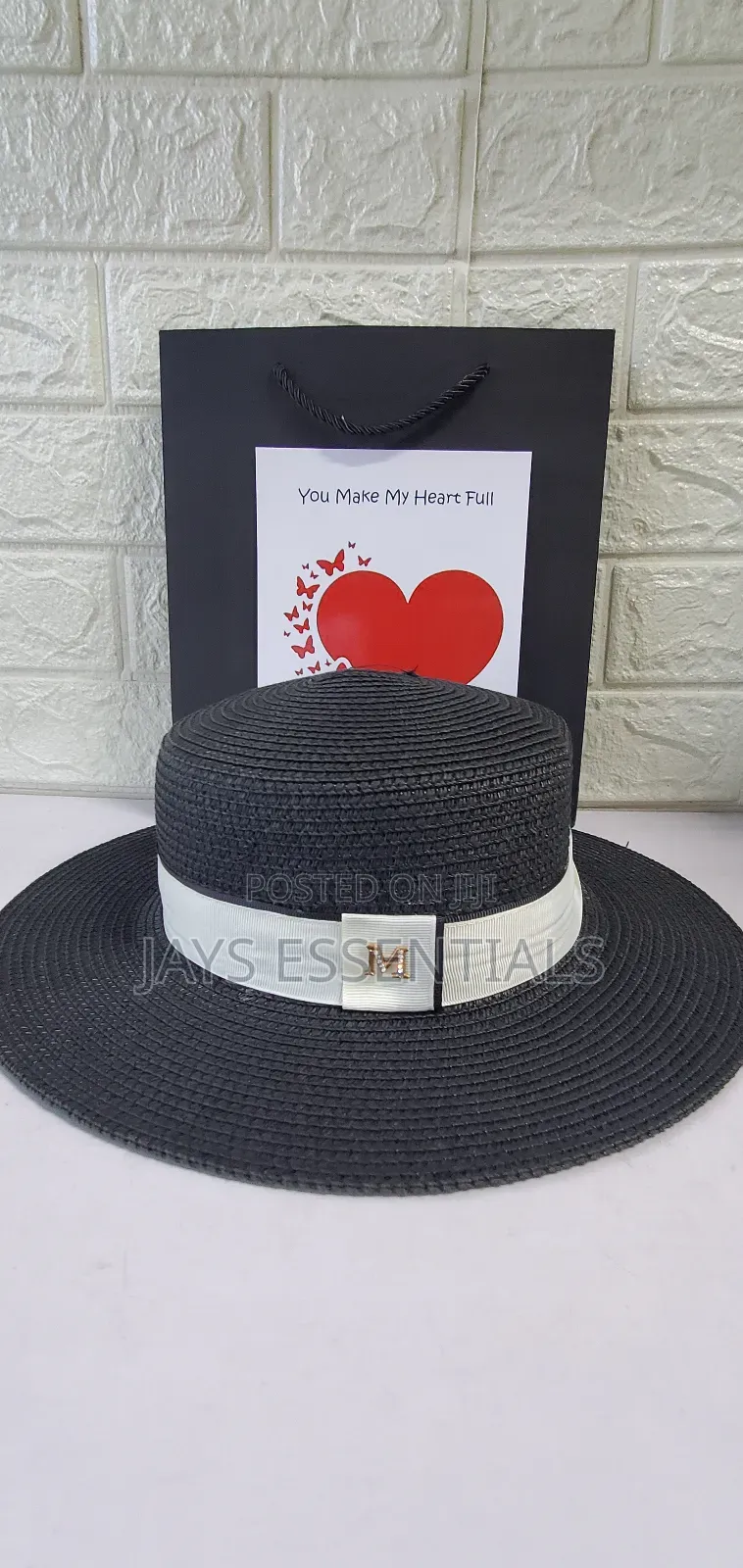 Classic Summer Valentines Gift- Straw Hats,Gift Bag,Valentines Card