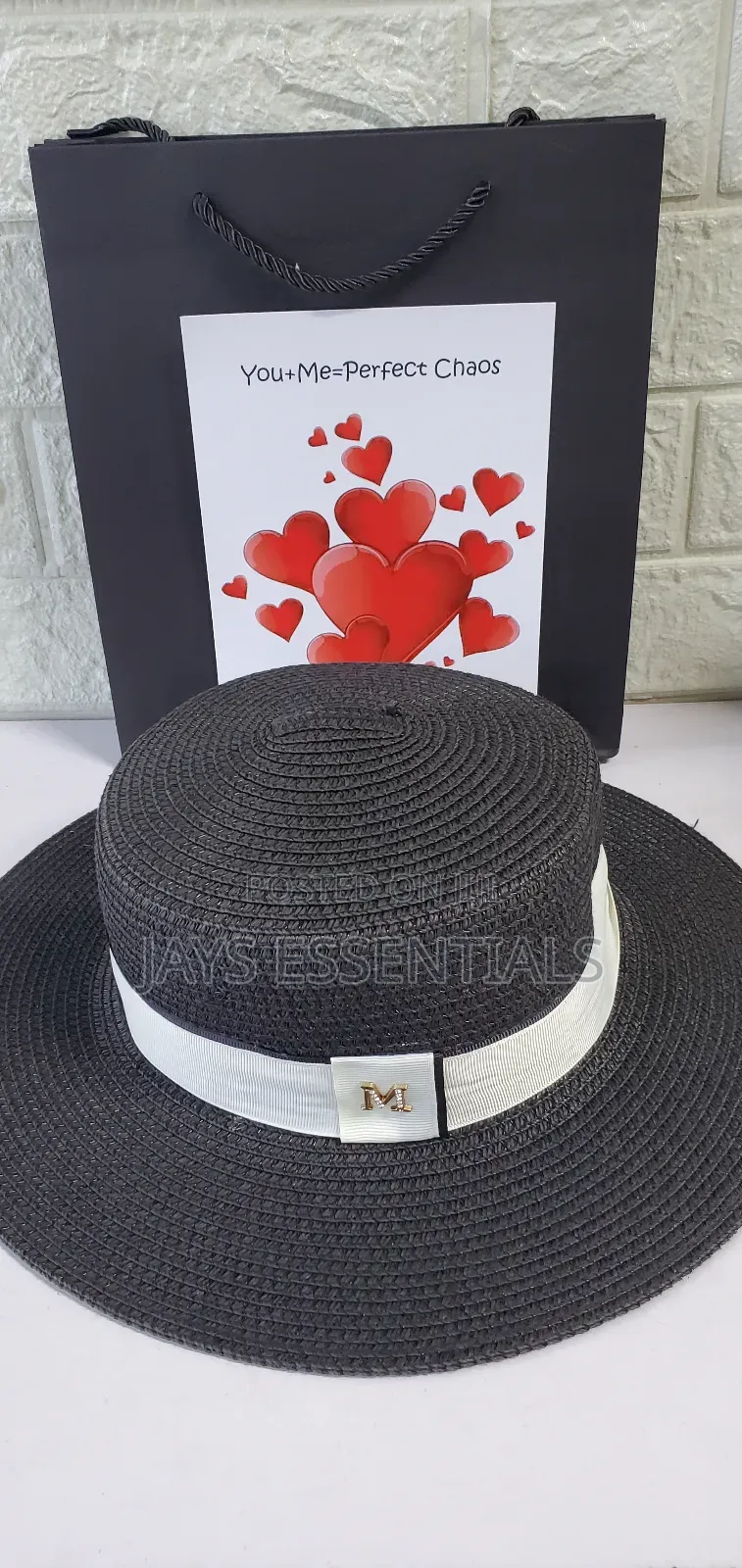 Classic Summer Valentines Gift- Straw Hats,Gift Bag,Valentines Card