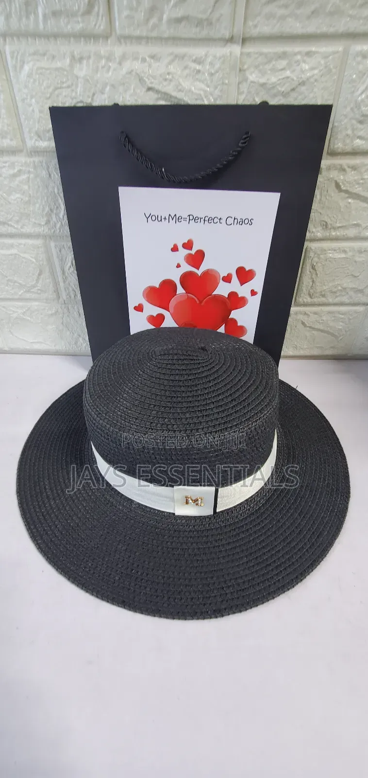 Classic Summer Valentines Gift- Straw Hats,Gift Bag,Valentines Card