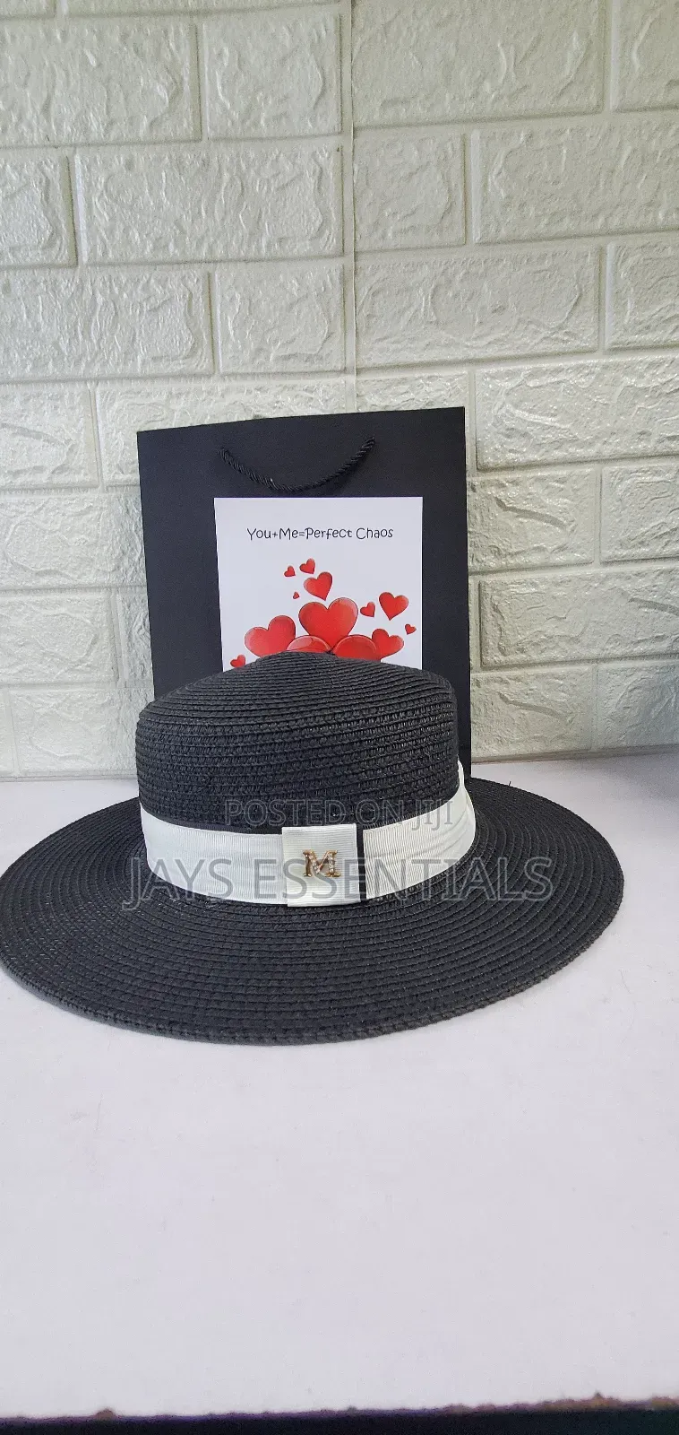 Classic Summer Valentines Gift- Straw Hats,Gift Bag,Valentines Card