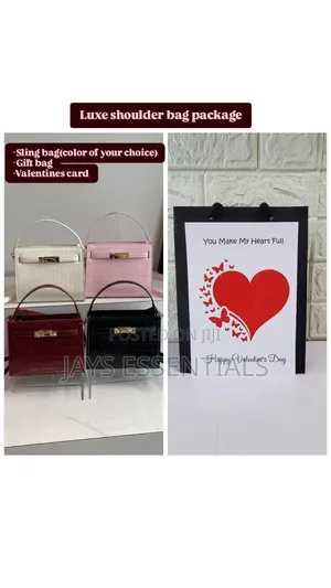 Luxe Valentines Gift Set- Shoulder Bag, Valentines Card, Gift Bag