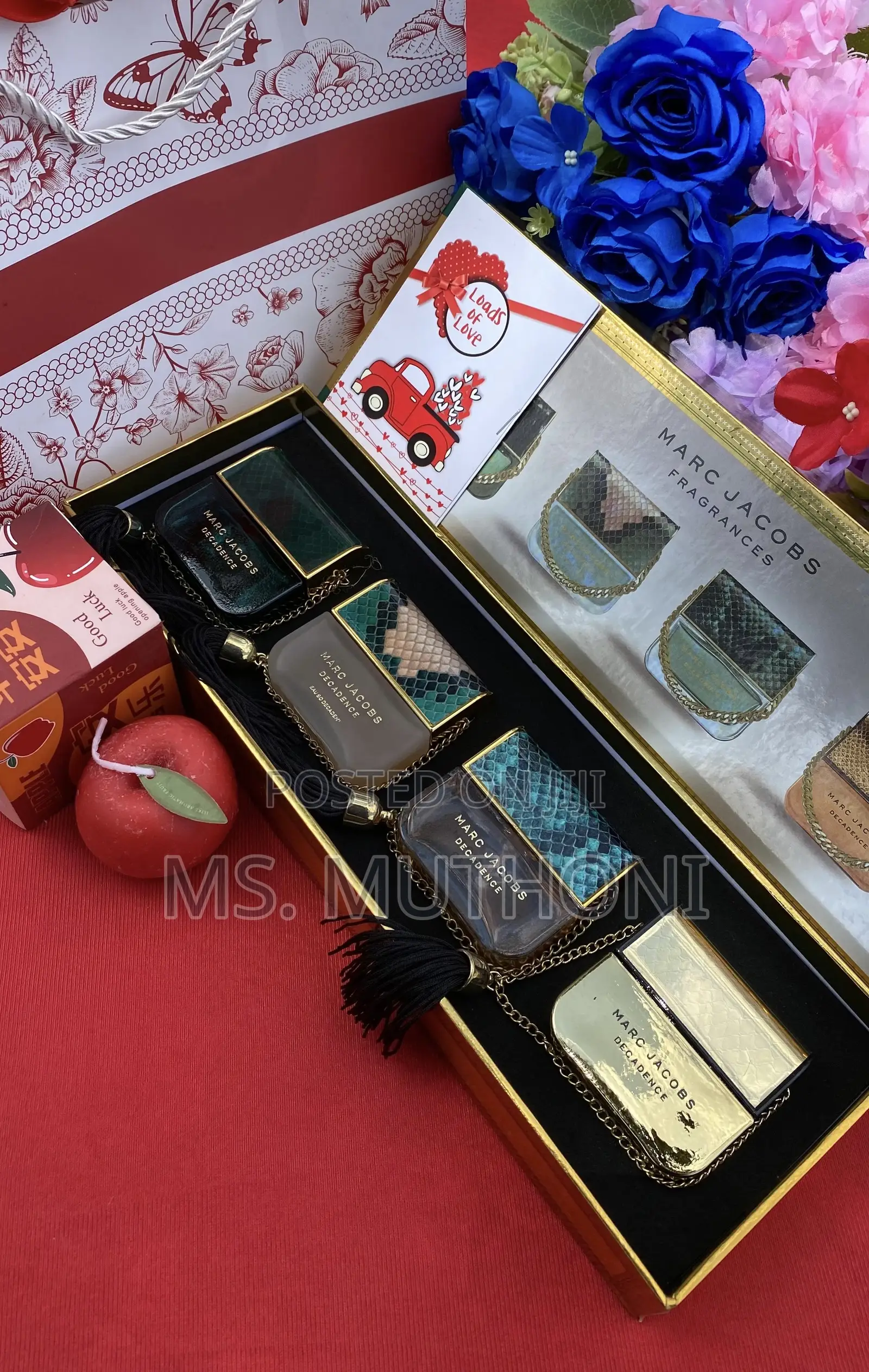 Scented Candle + Marc Jacobs Decadence Perfume Birthday Gift Set.