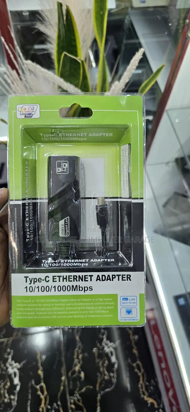 Type-C to Ethernet Adapter Connect Usb-C Devices to a Wired Network.