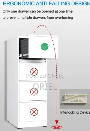 Office Cabinets; Lock Key 4-Drawer Office Filing Storage Unit