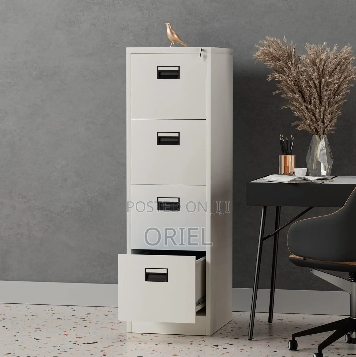 Office Cabinets; Lock Key 4-Drawer Office Filing Storage Unit