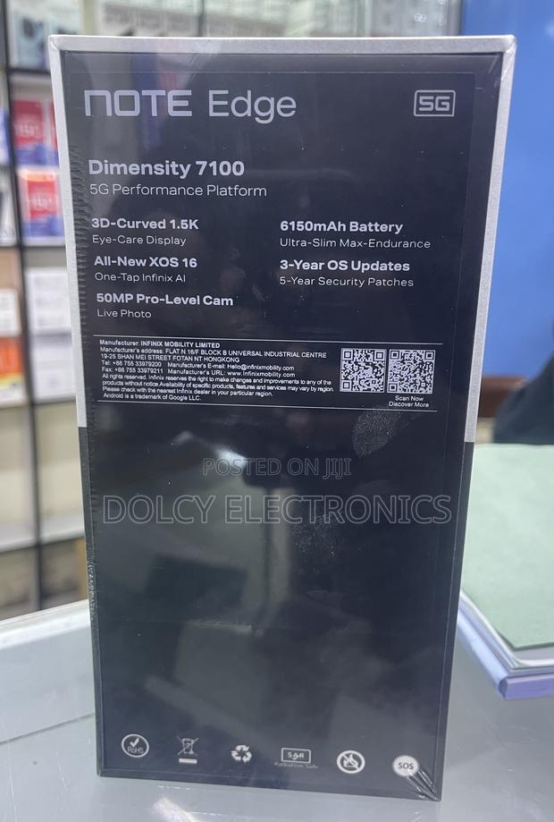 New Infinix Note Edge 256 GB Black - thumbnail 2