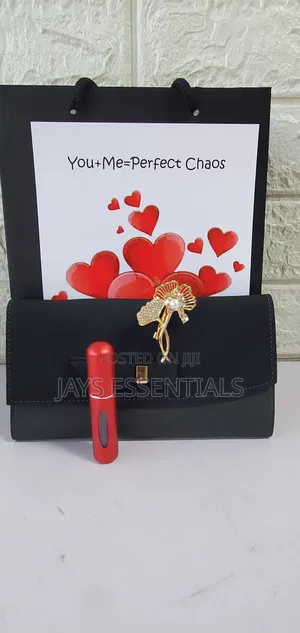 Corporate Chic Valentines Gift-Wallet,Atomizer, Brooch,Card and Bag