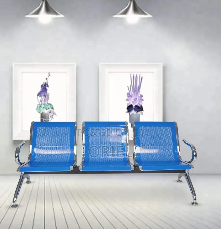 Office Benches; Industrial-Grade 3-Seater Office Metal Bench