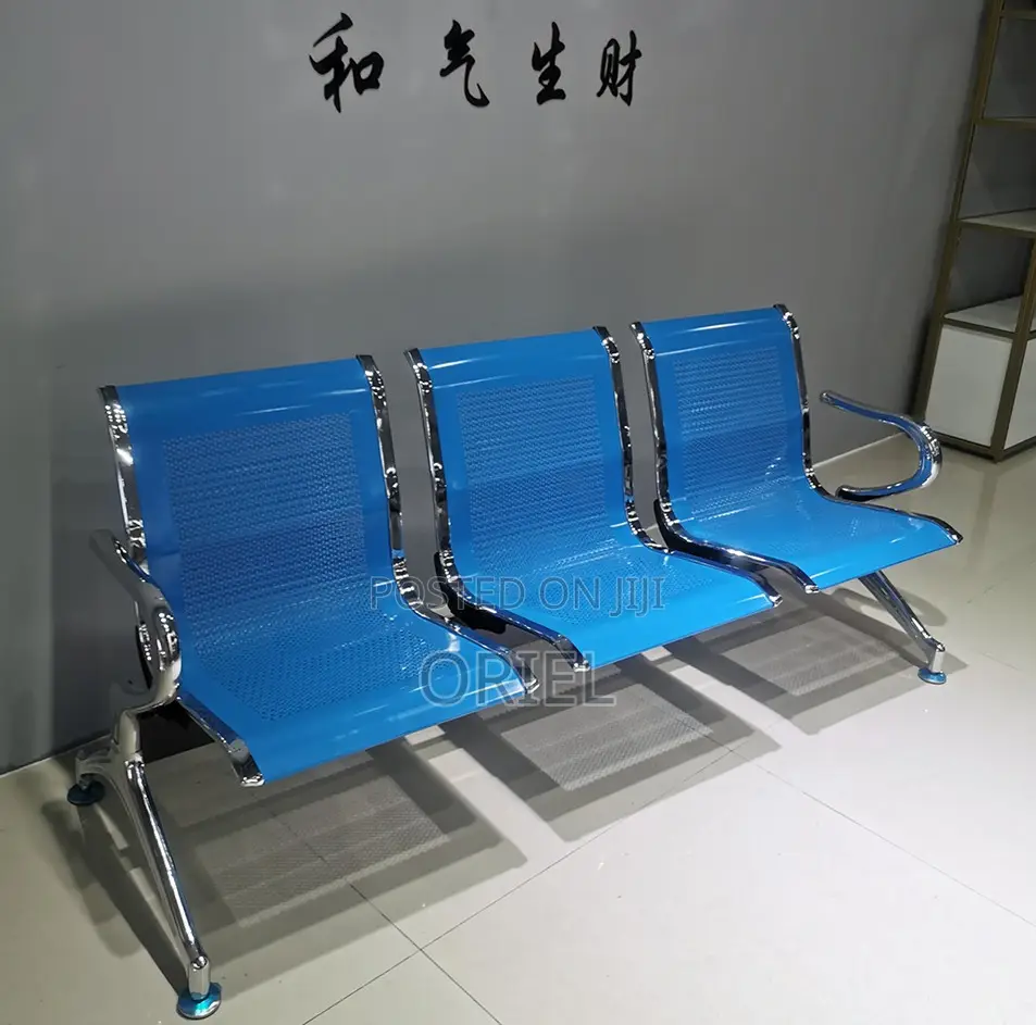Office Benches; Industrial-Grade 3-Seater Office Metal Bench