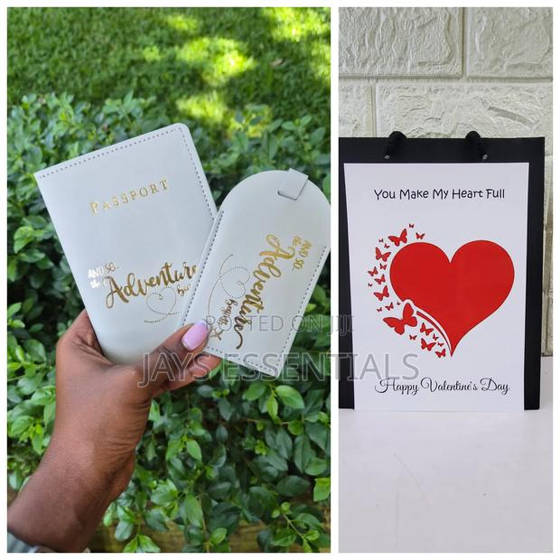 Travel Essentials Valentines Set-passport Cover,Tag,Card And Gift Bag