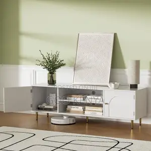 Home Tv Cabinet; White Tv Stand With Storage – 1.6m Wooden Cabinet
